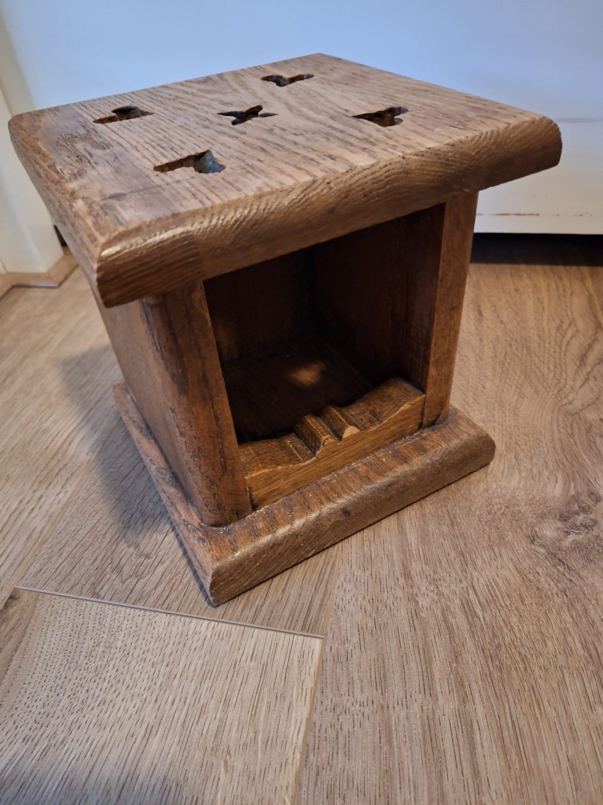 Rustic Wooden Ashtray Stand - view 1