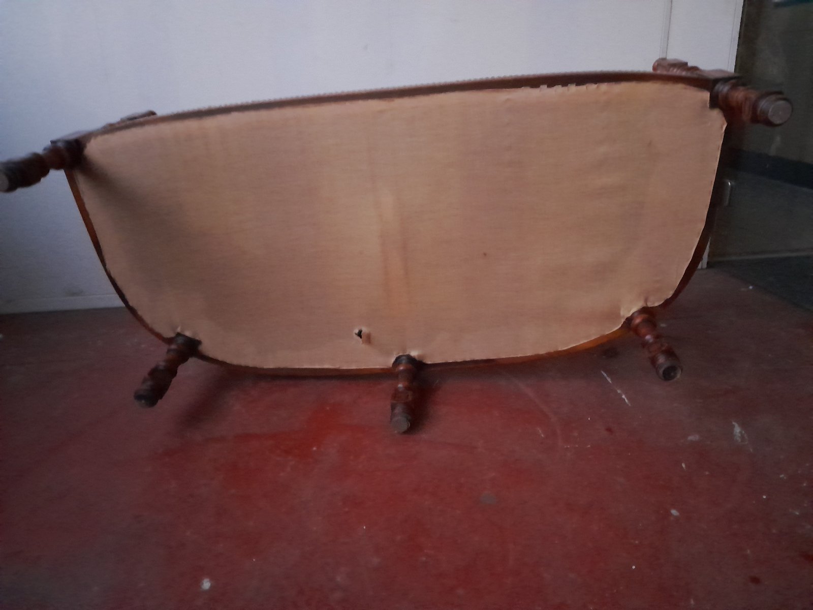 Victorian-Revival Upholstered Settee - view 3