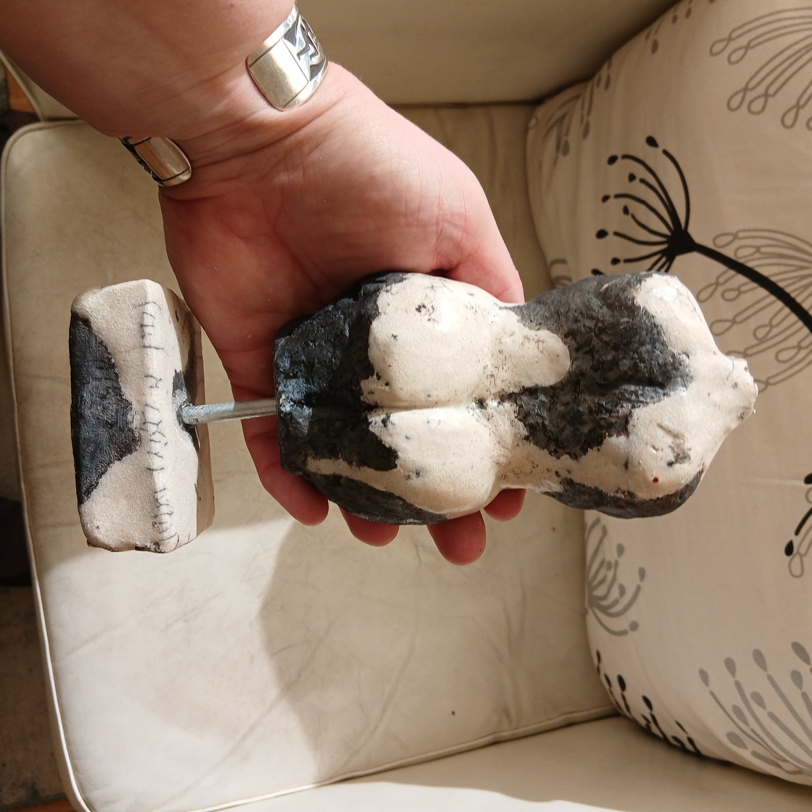 Raku-Fired Female Torso Sculpture - view 2