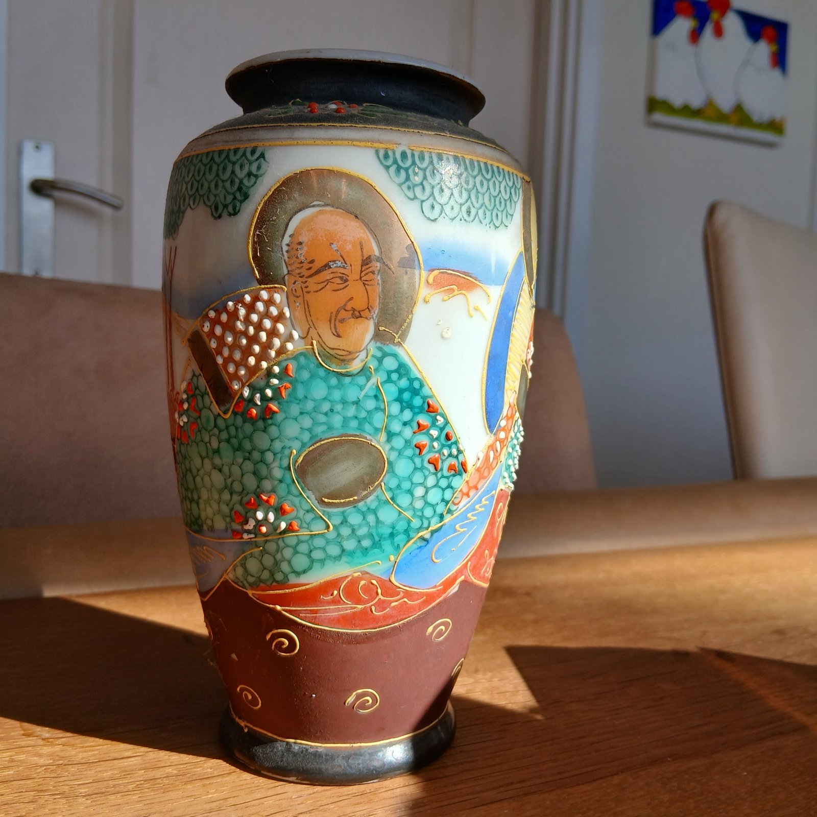 Japanese Export 'Satsuma-Style' Moriage Porcelain Vase - view 2