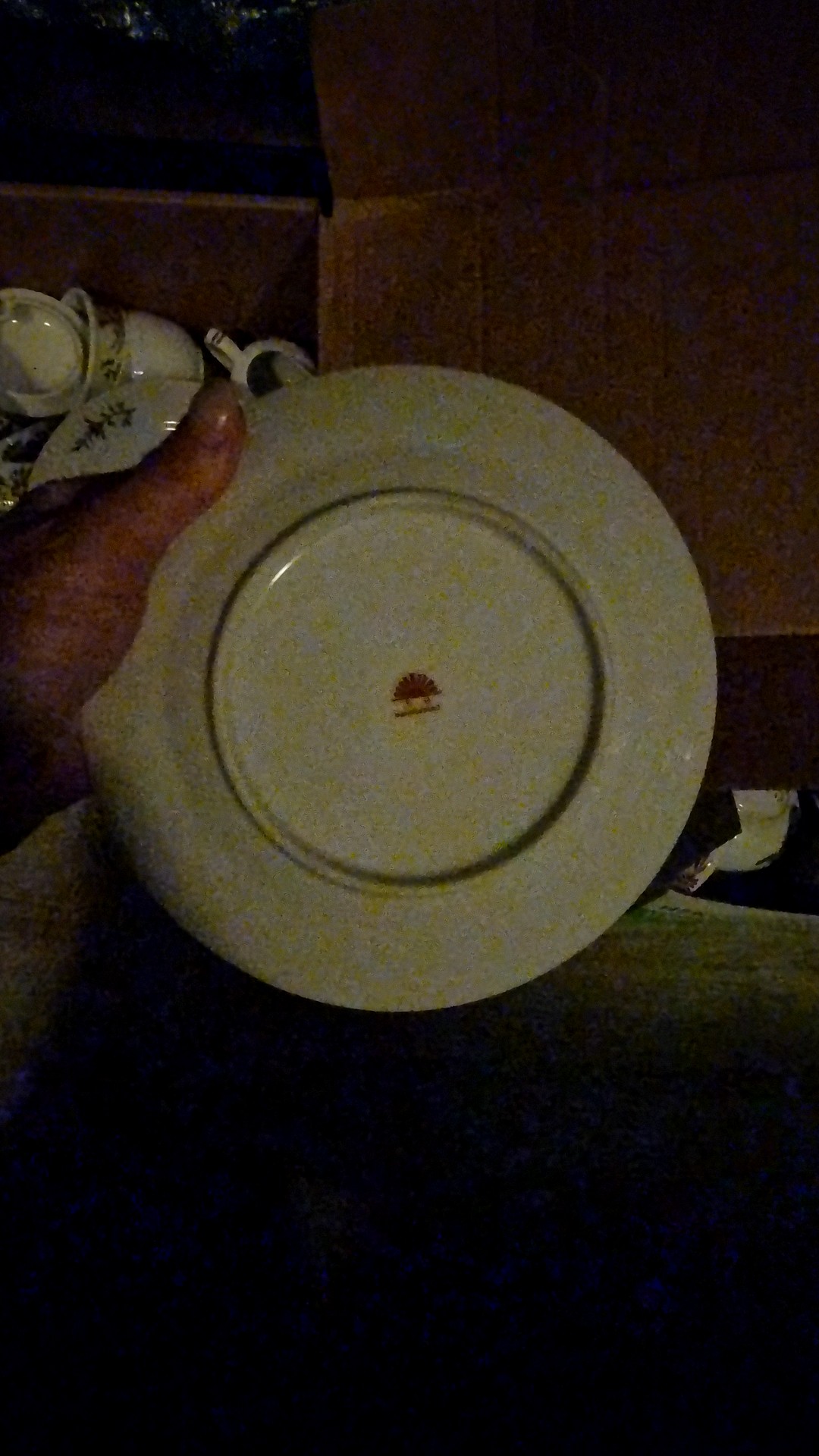 Porcelain Plate and Teapot with Floral Motif - view 2