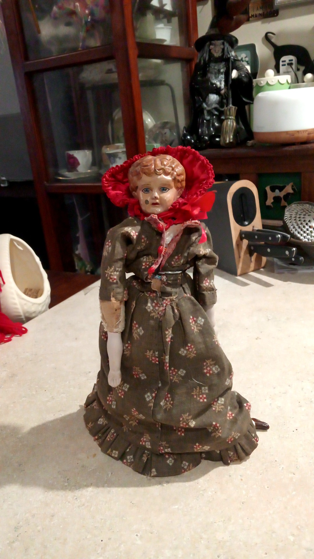 Antique German Composition Shoulder Head Doll - view 2