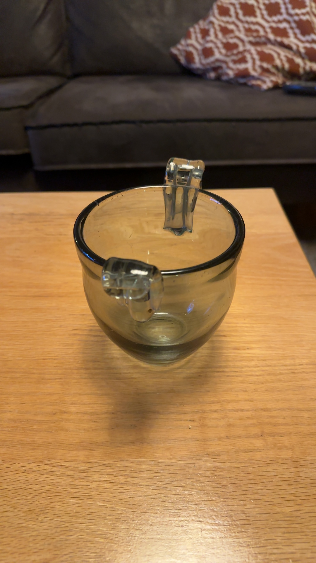 Mid-Century Modern Smoked Glass "Two-Handled" Bowl or Ashtray - view 2