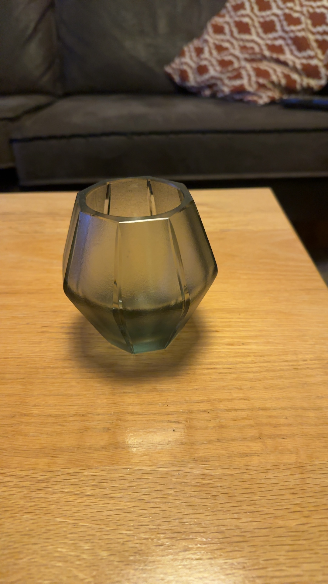 Mid-Century Modern Faceted Glass Tealight Holder - view 2