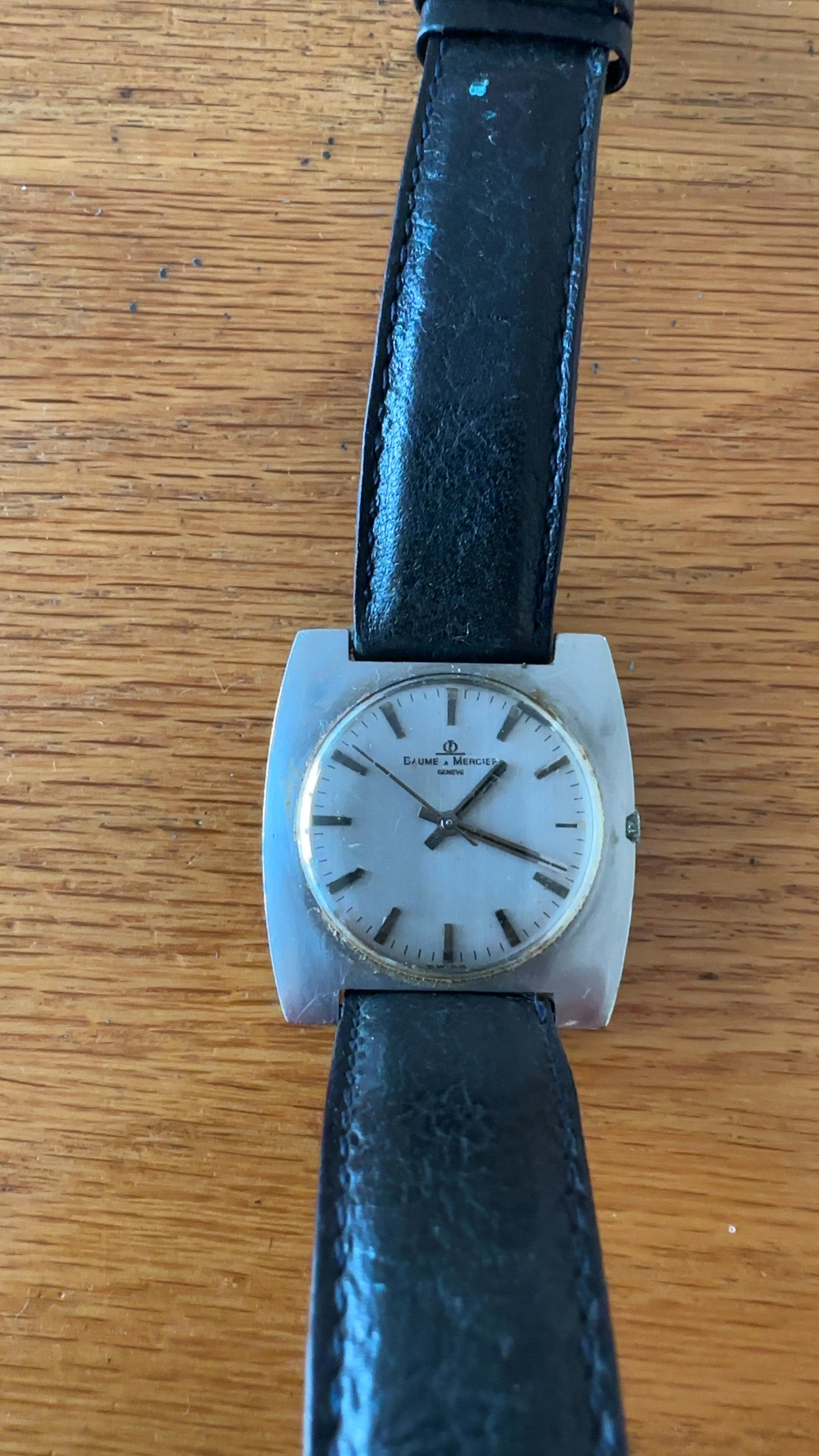 Baume & Mercier Stainless Steel Cushion-Case Wristwatch - view 2