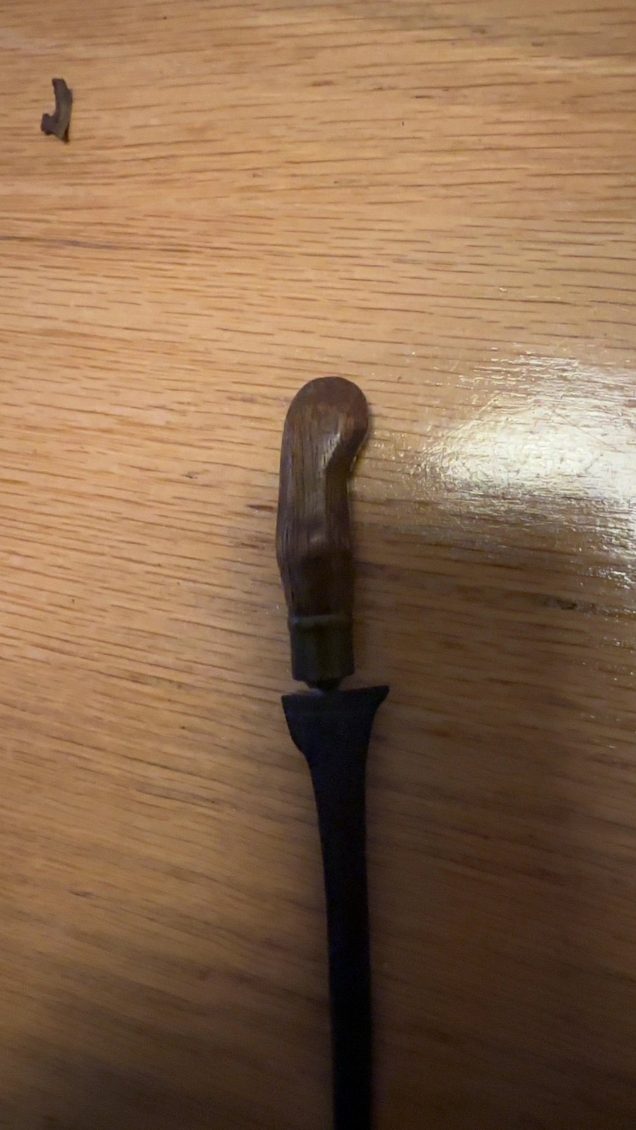 Antique Keris Dagger (Patinated Blade, Carved Wooden Hilt) - view 3