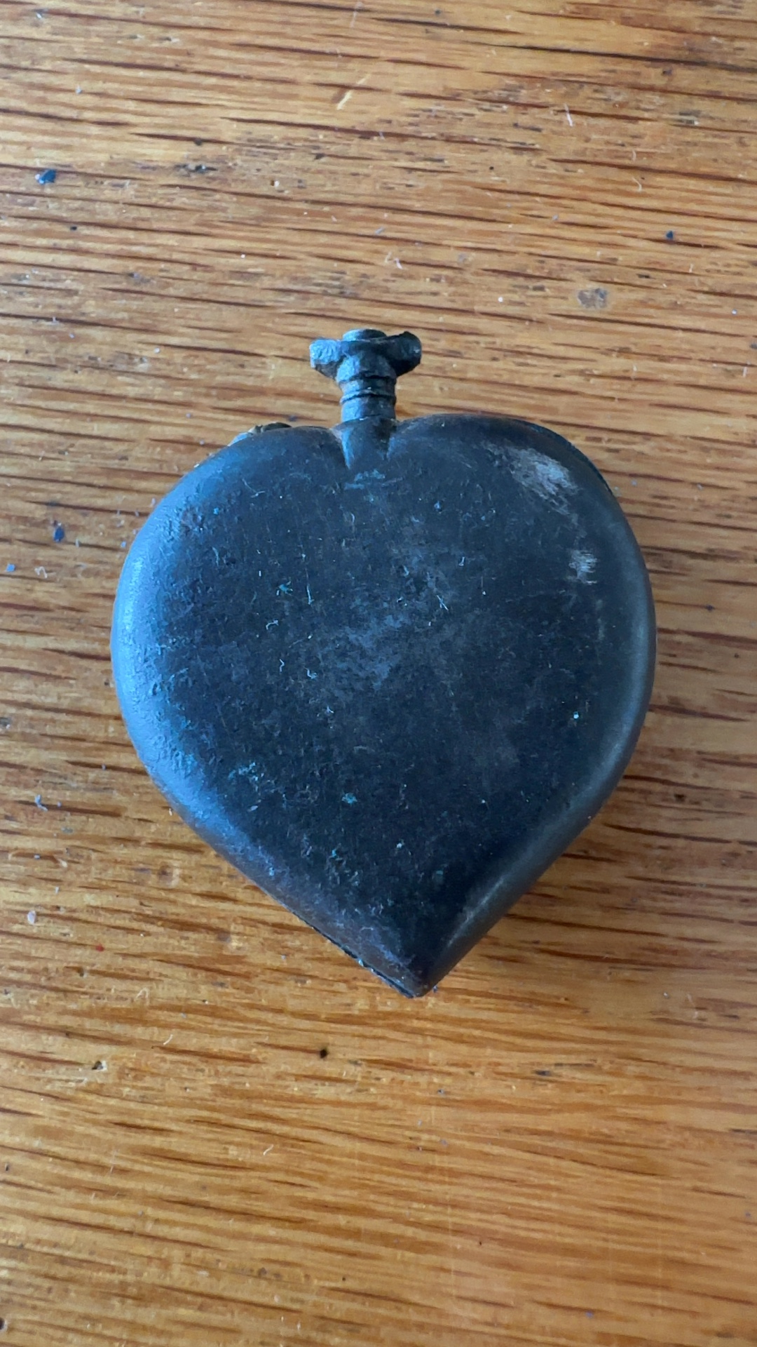 Gunmetal Heart-Shaped Pin-Set Pendant Watch - view 3