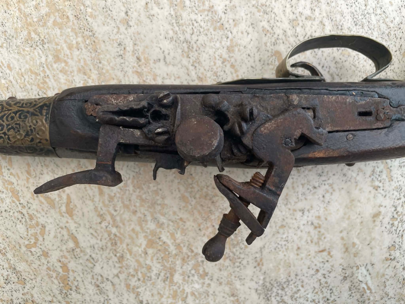 Ottoman Balkan "Rat-Tail" Flintlock Pistol - militaria collectible