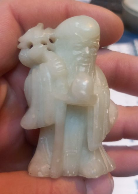 Chinese Carved Hardstone Figure of Shouxing - view 1