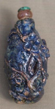 Chinese High-Relief Pine Ceramic Snuff Bottle - view 2