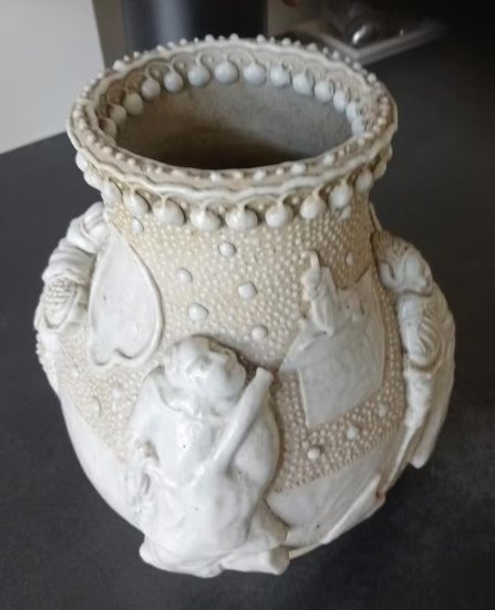 Chinese White-Glazed Relief-Molded 'Immortals' Jar - view 2