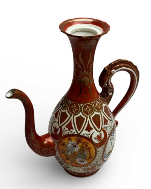 Japanese Meiji-Period Kutani Kinrande Porcelain Ewer - view 2
