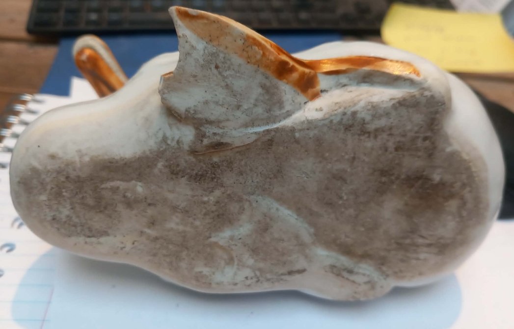 Glazed Porcelain Goose Figurine - view 2