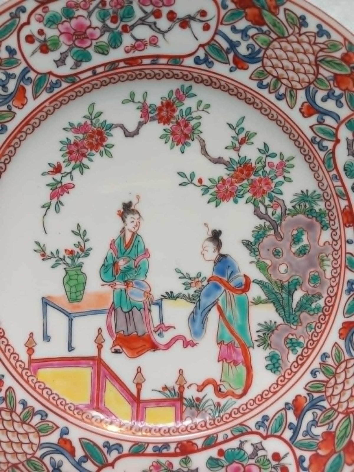 Chinese Famille Rose (Fencai) Decorative Plate - view 2