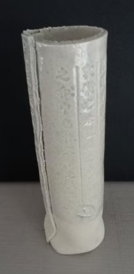 Contemporary Japanese Studio Pottery Shino-Glazed Cylinder Vase - view 3