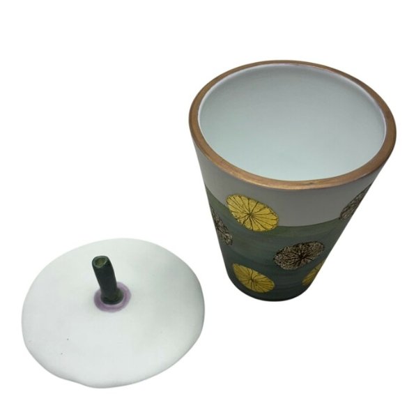 Márta Nagy Studio Porcelain Lidded Vessel - 'Seed' Motif - view 2