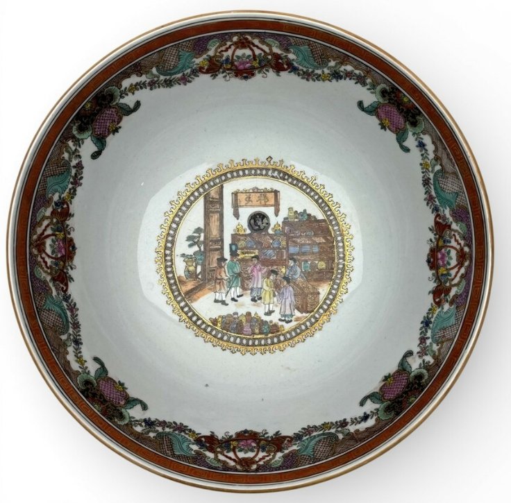 Chinese Export Style "Hong" Punch Bowl - view 3