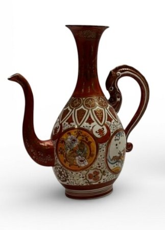 Japanese Meiji-Period Kutani Kinrande Porcelain Ewer - view 3