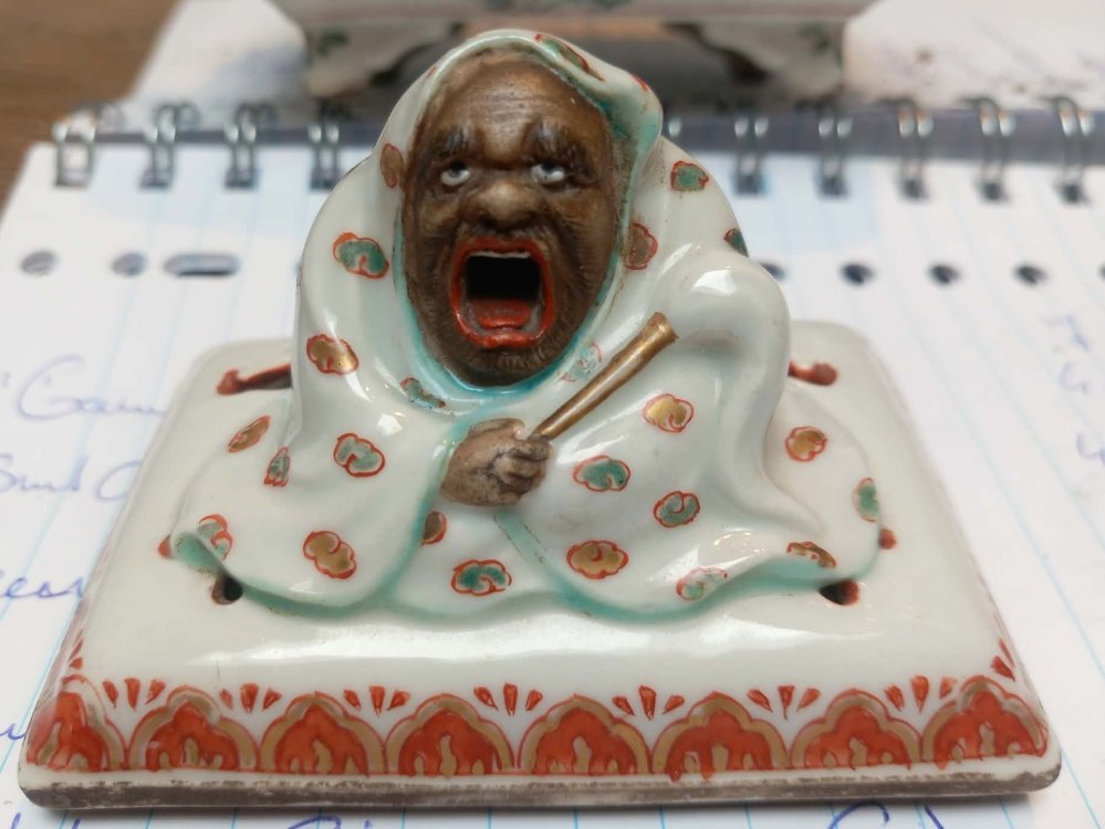 Japanese Polychrome Koro (Incense Burner) with Daruma Finial - view 3