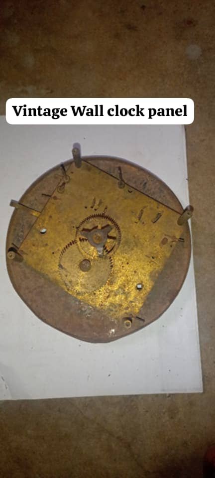 Vintage Wall Clock Movement Backplate - mechanical collectible