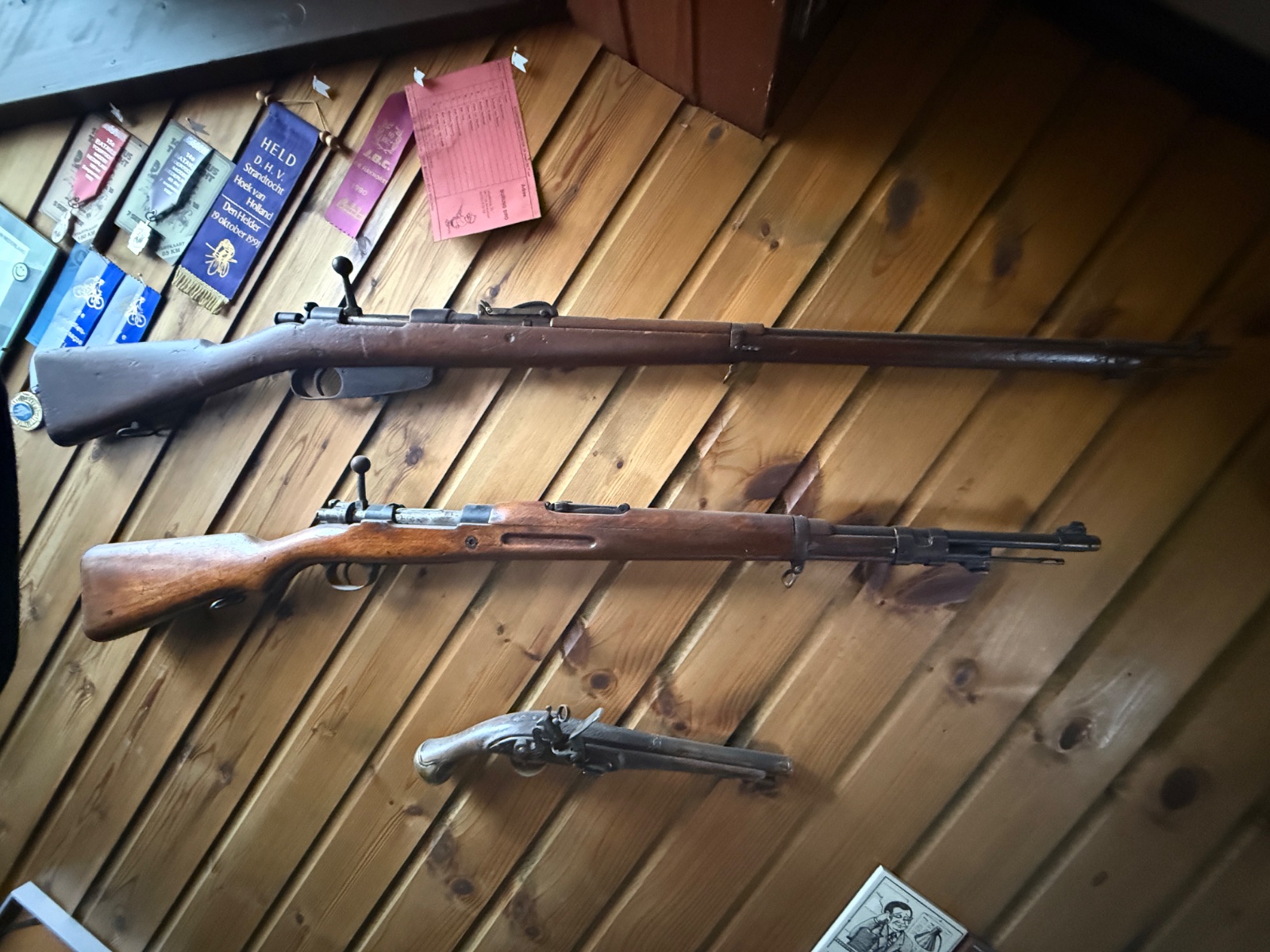 Italian Carcano M91 Long Rifle and Mauser Karabiner 98k