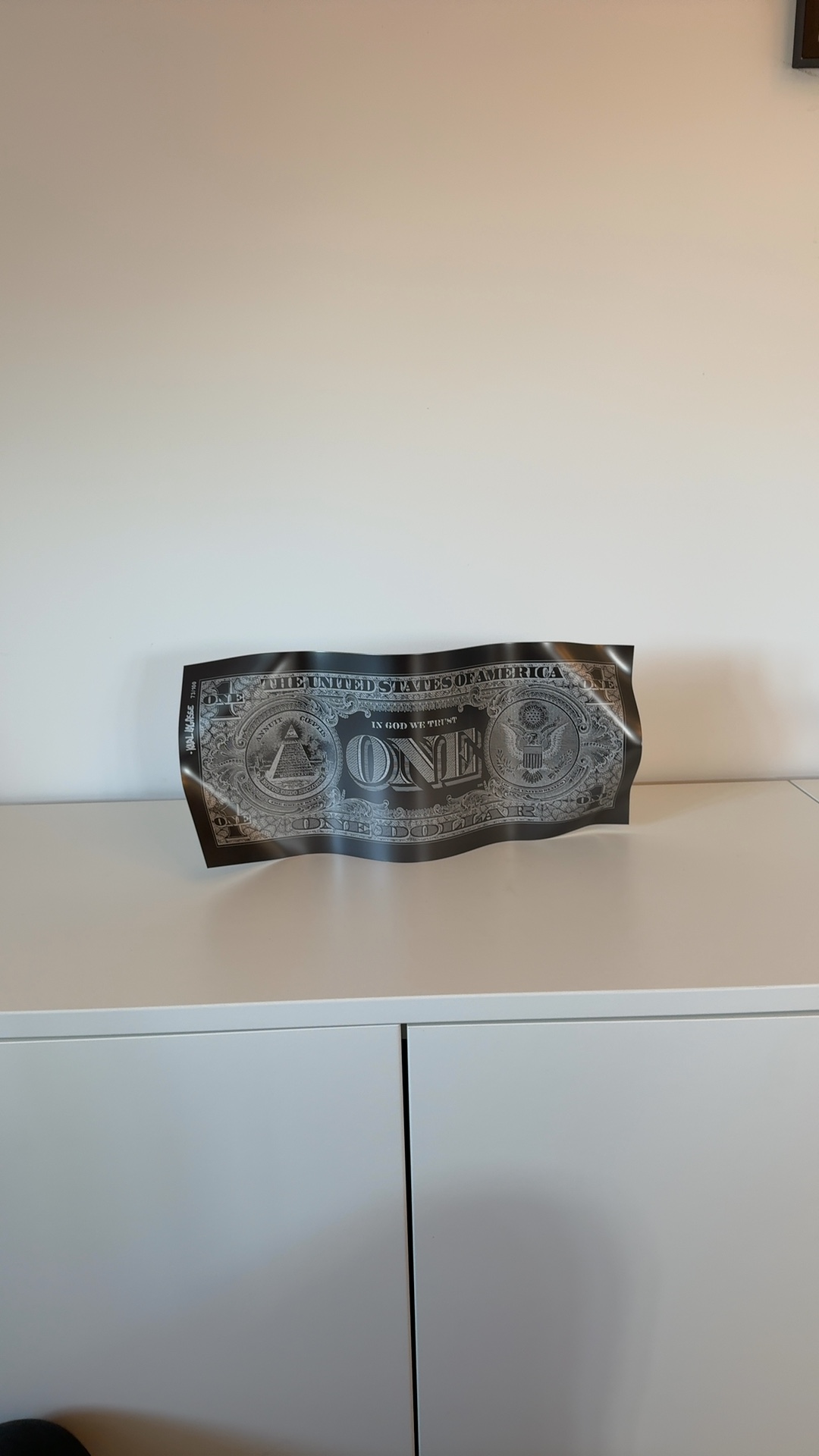 Karl Lagasse "One Dollar Black" Sculptural Print - art collectible