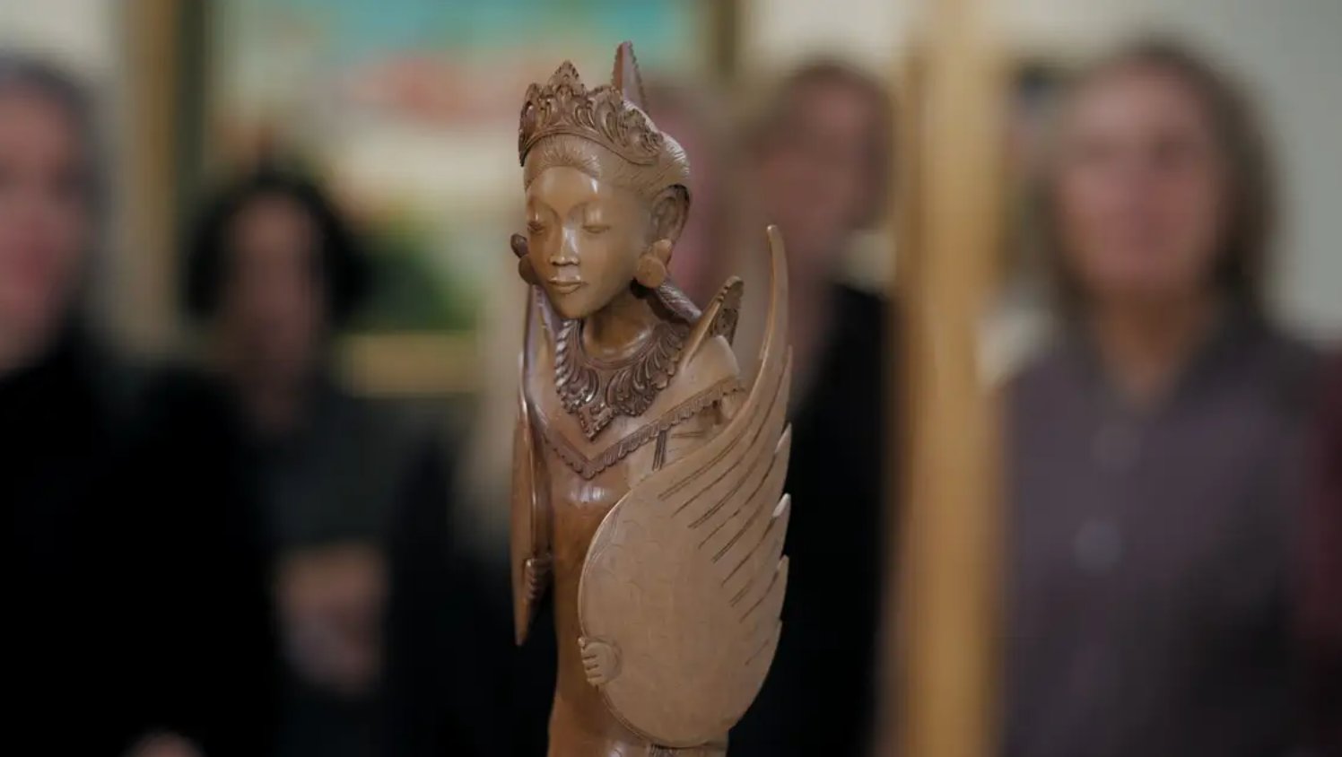 Balinese Art Deco Winged Celestial Figure - view 2