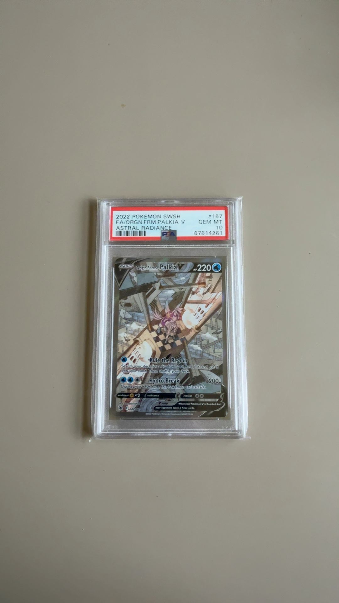 Origin Forme Palkia V (Alternate Full Art) [Astral Radiance 167/189] - trading-cards collectible