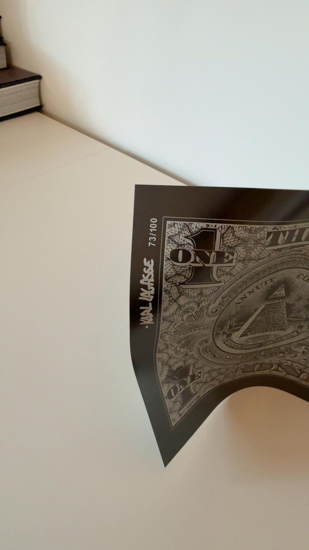 Karl Lagasse "One Dollar Black" Sculptural Print - view 2