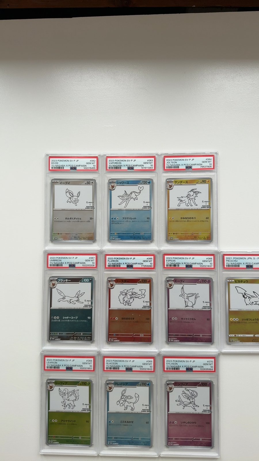 PSA-Graded Japanese Pokémon Nagoya x POG Campaign (Eevee and Eeveelutions) Set - view 2