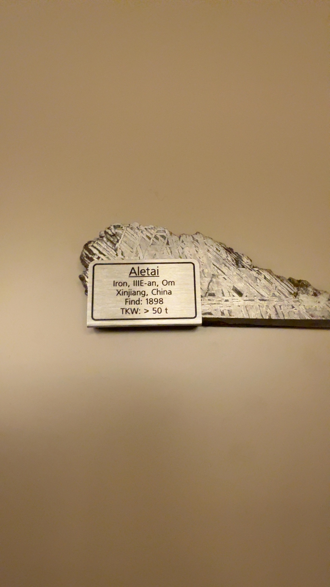 Aletai Iron Meteorite Slice, III E-an - Om - view 2