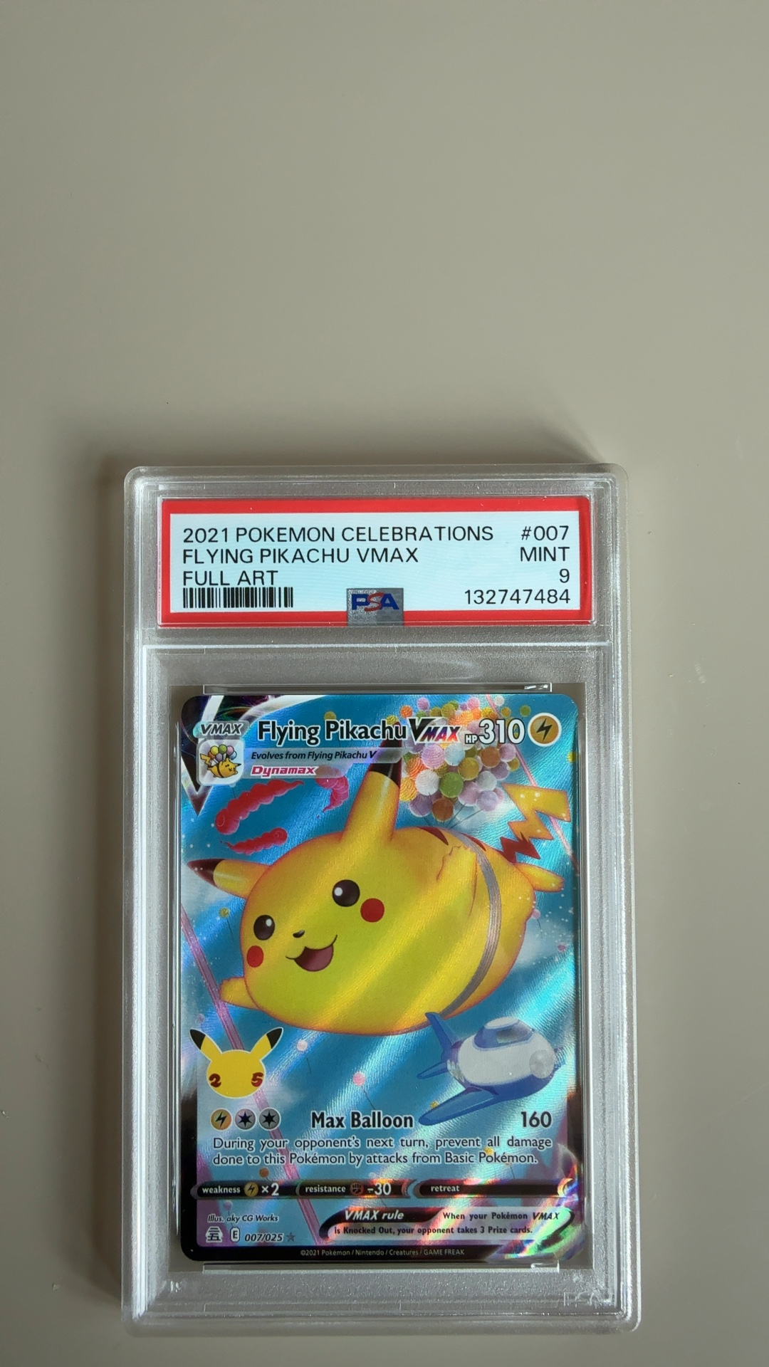 Flying Pikachu VMAX - Celebrations [007/025] PSA 9 - view 2