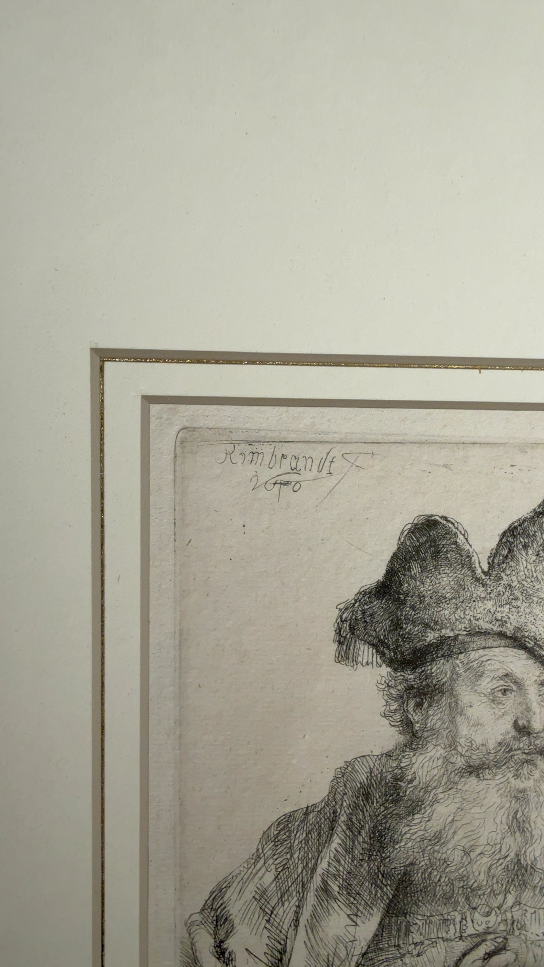 Rembrandt Etching: Old Man with a Divided Fur Cap (Bartsch 265) - view 2