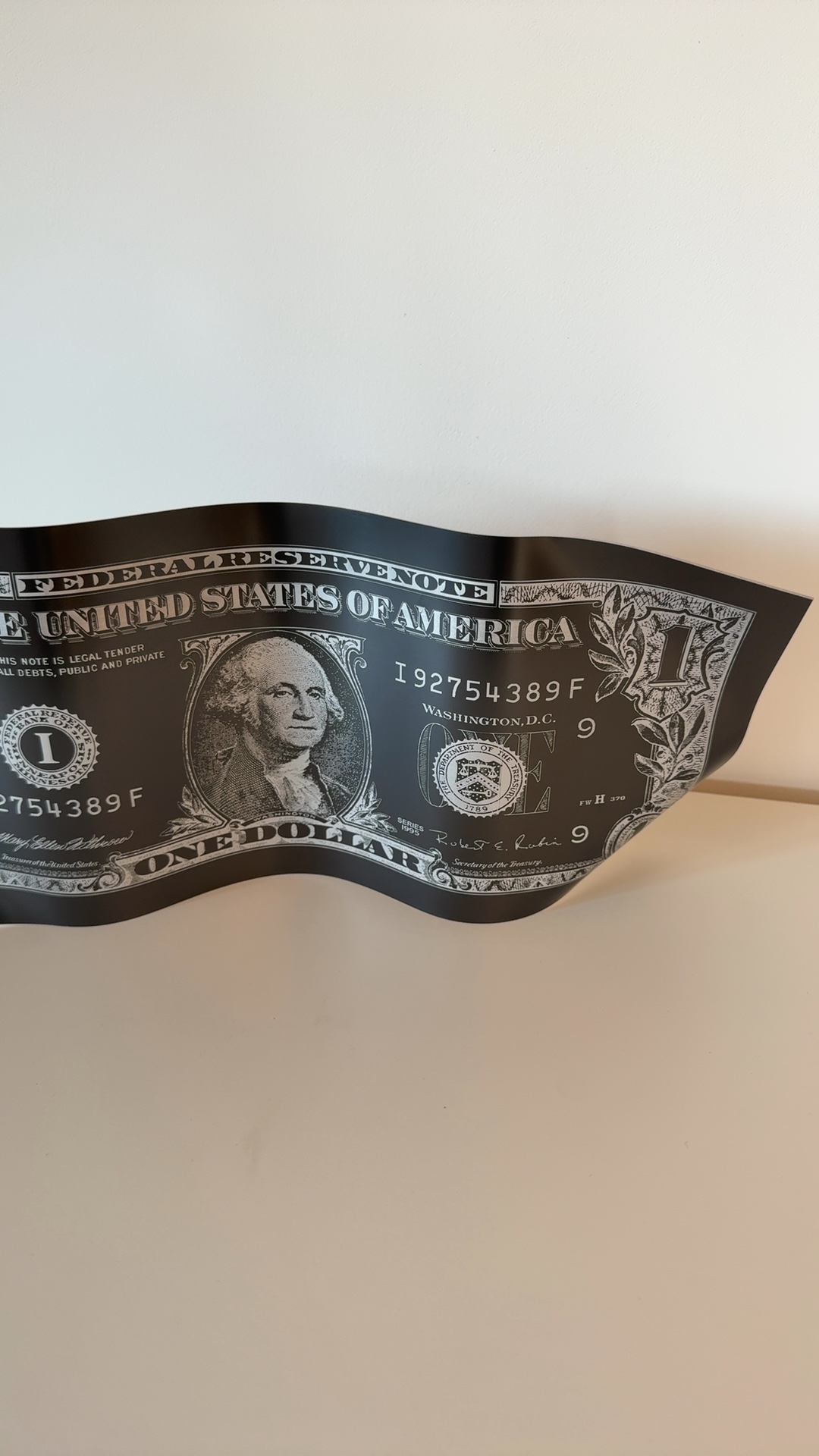 Karl Lagasse "One Dollar Black" Sculptural Print - view 3