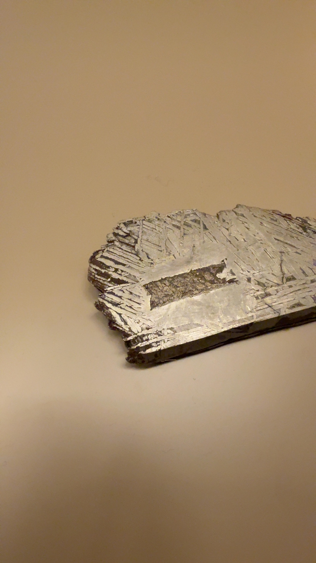 Aletai Iron Meteorite Slice, III E-an - Om - view 3