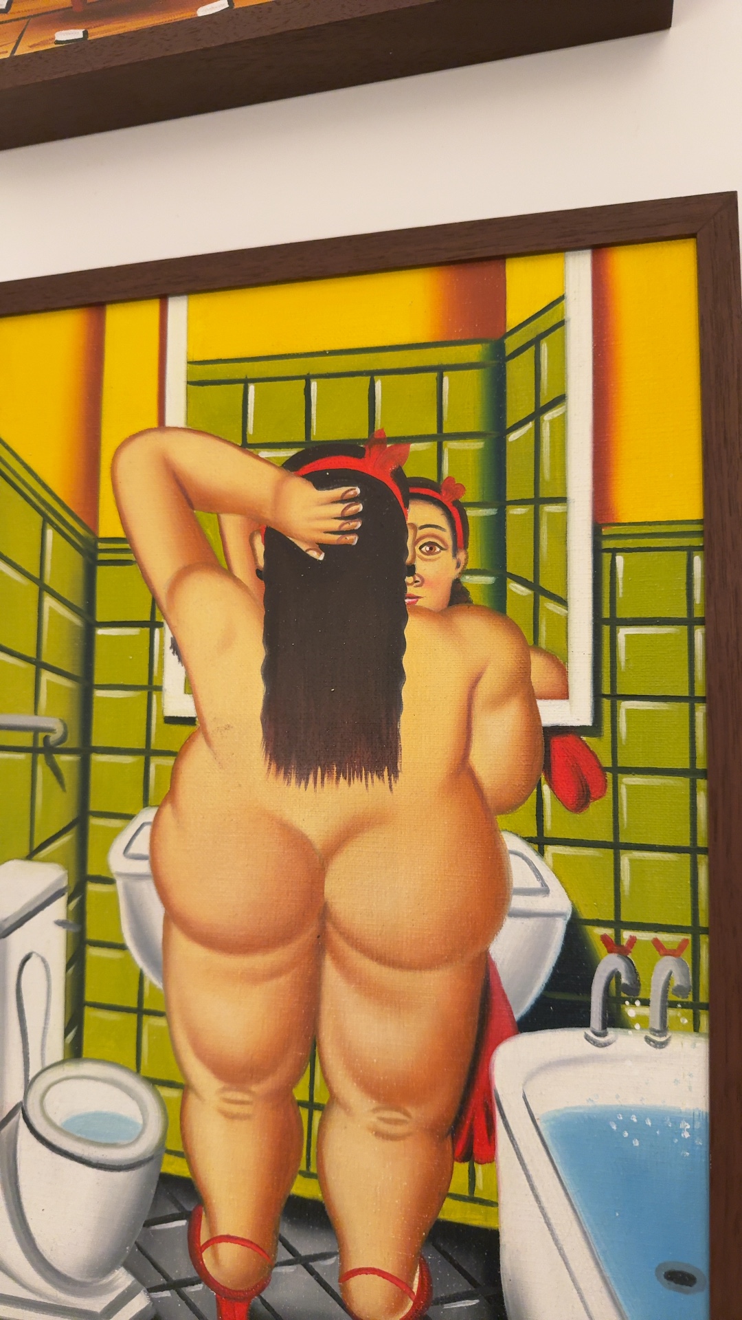 Nude Woman in Bathroom, attributed to H.A. Botero - view 3