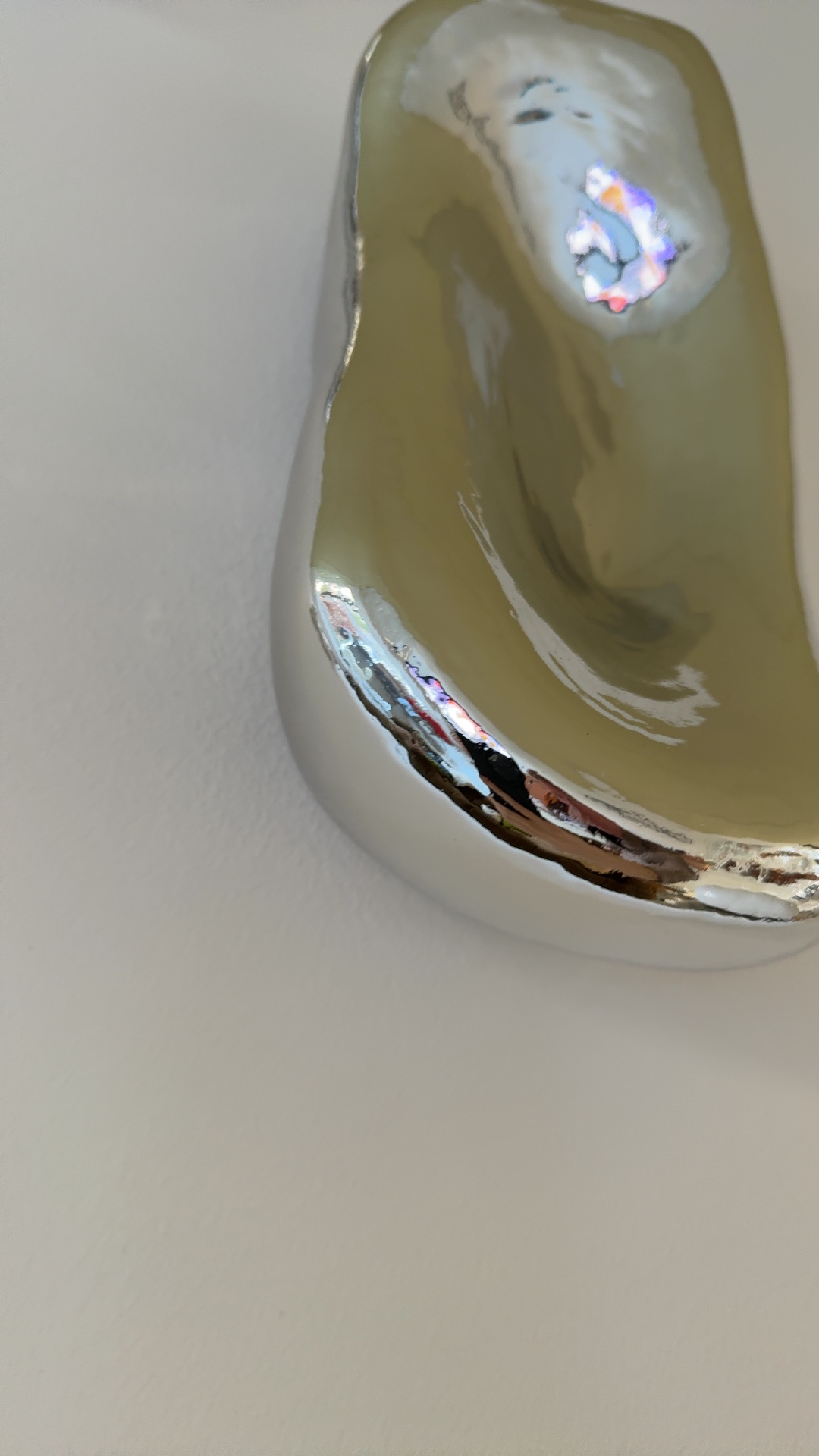 Wall-Mounted Organic Form Sculptural Tiles - Silver Glaze - view 3