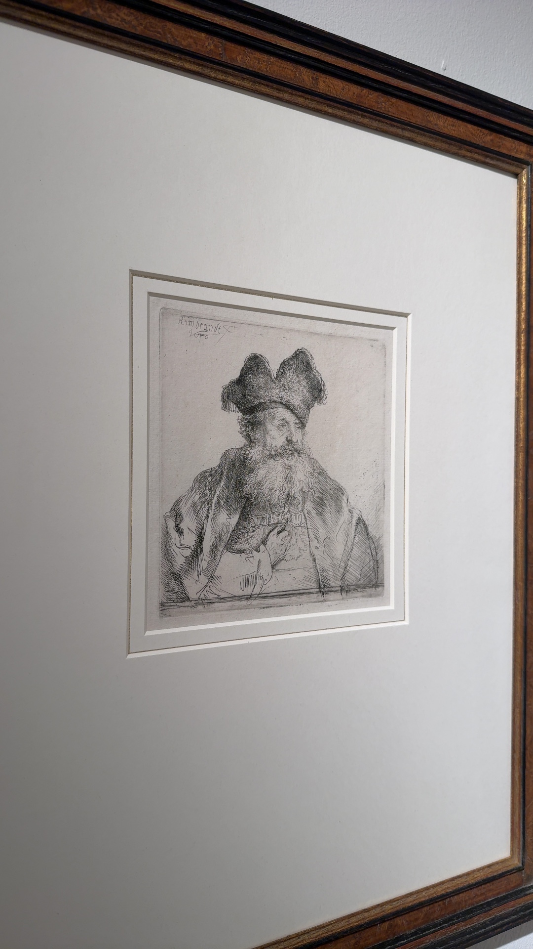 Rembrandt Etching: Old Man with a Divided Fur Cap (Bartsch 265) - view 3