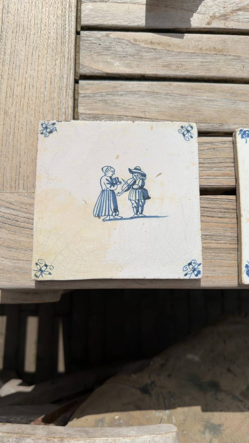 Delft Blue Tin-Glazed Earthenware Tile - ceramics collectible