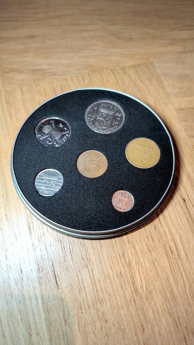 Netherlands Guilder Mixed Era Coin Set in Commemorative Tin - coins collectible