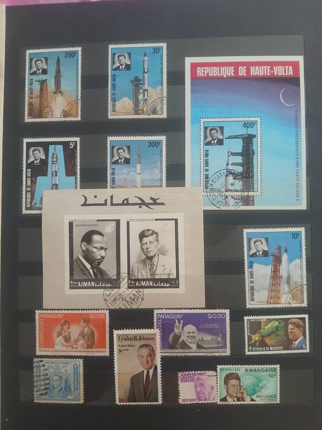 Global Commemorative Stamp Collection focusing on John F. Kennedy and U.S. Presidents - stamps collectible