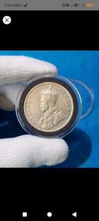 1916 British India One Rupee George V Emperor - view 1