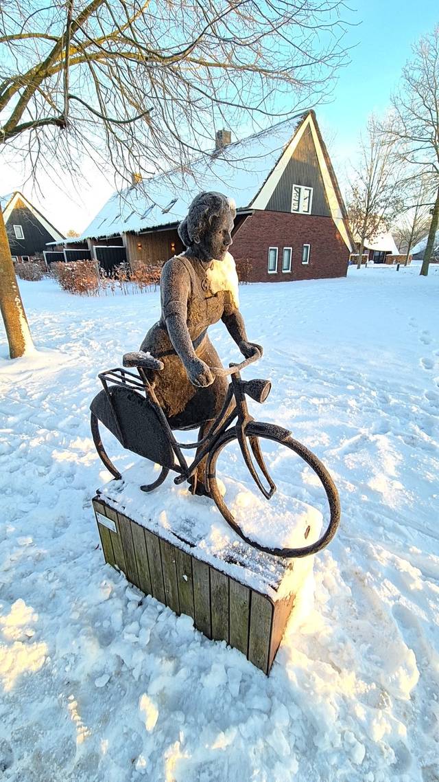 The Cyclist (Fietsster), Cast Bronze Sculpture on a Plinth - art collectible