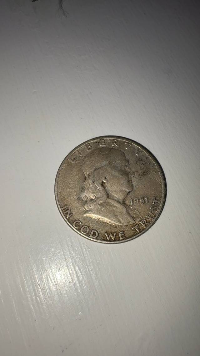 1951 Benjamin Franklin Half Dollar - coins collectible