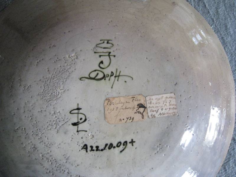 De Porceleyne Fles Delft Charger/Plate with Handwritten Marks - ceramics collectible