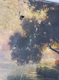 Unstretched Turn-of-the-Century Austrian Landscape Oil Painting - view 2