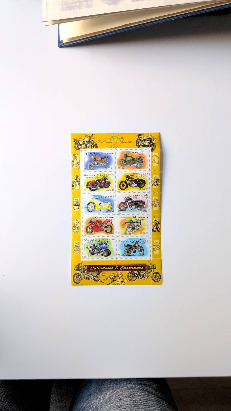 France 2002 'Collection Jeunesse' Motorcycles Booklet Pane (Yvert #157) - stamps collectible