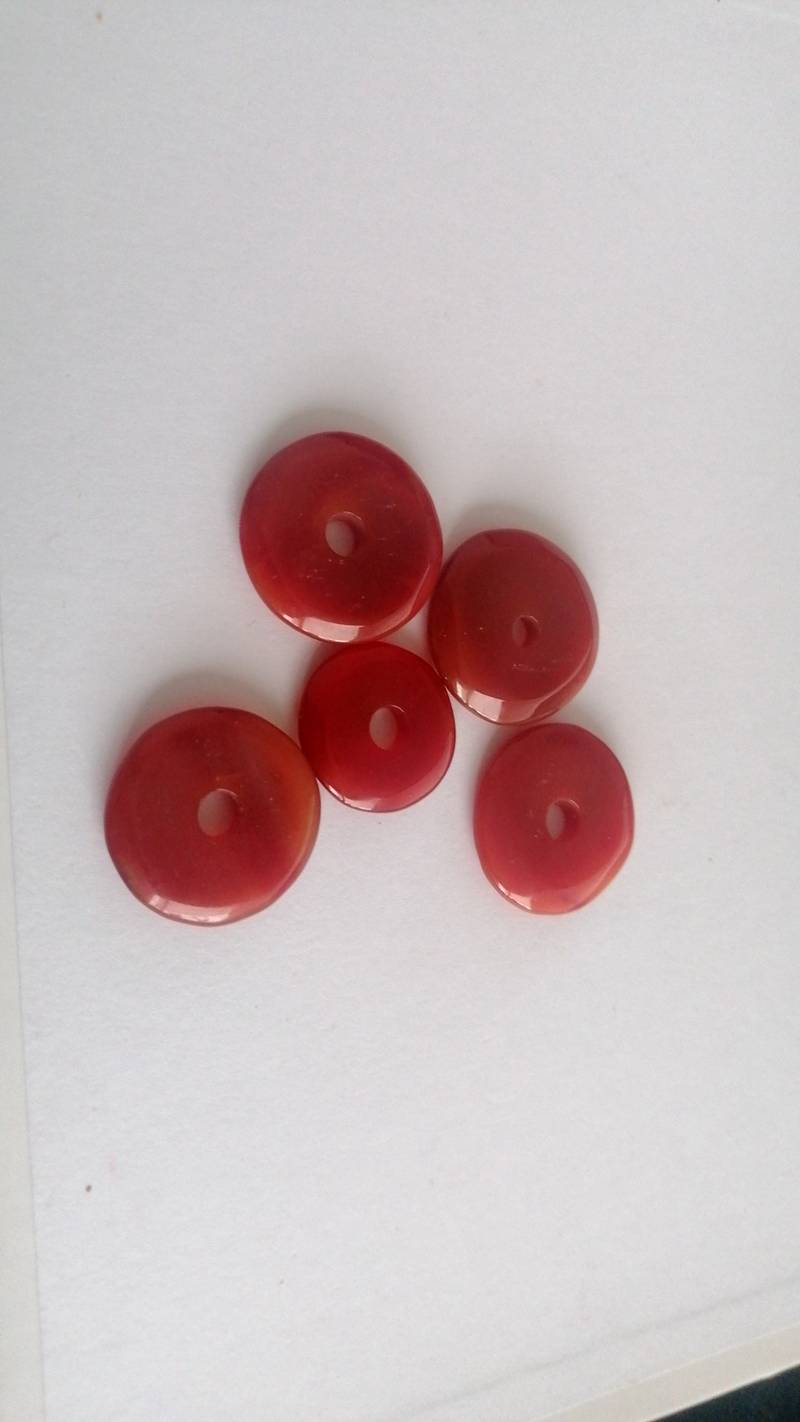 Carnelian Donut Beads - gemstones collectible