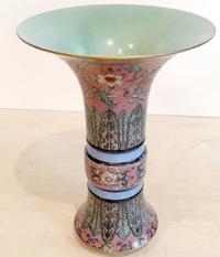 Famille Rose 'Gu' Form Porcelain Vase - view 1
