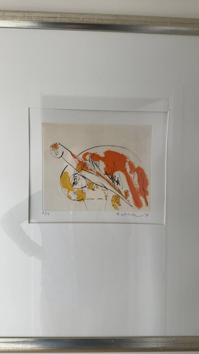 Abstract Chromatic Lithograph by A. Vrede - prints collectible